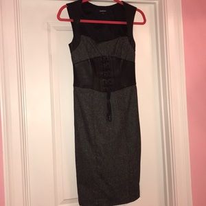 Grey and Leather Dress....Stretchy....Fitted 😀